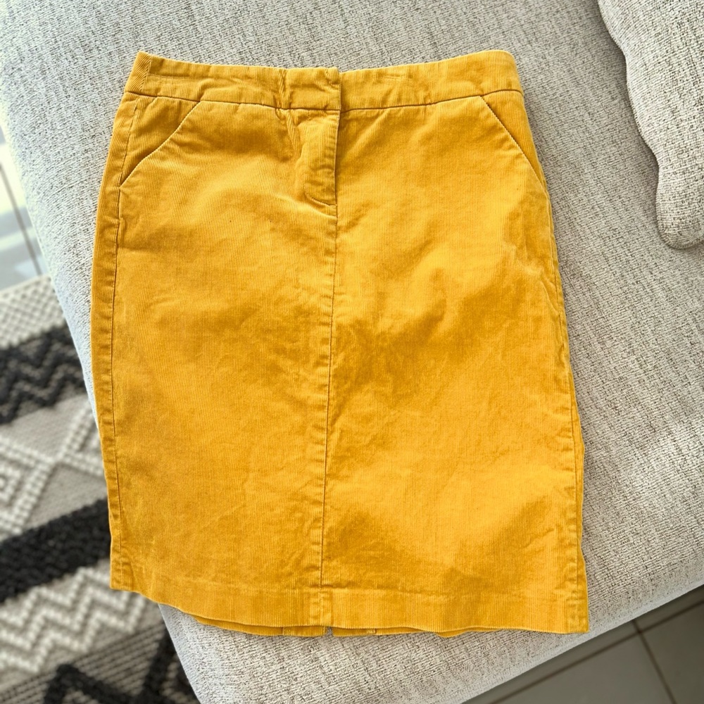 J crew mustard yellow skirt